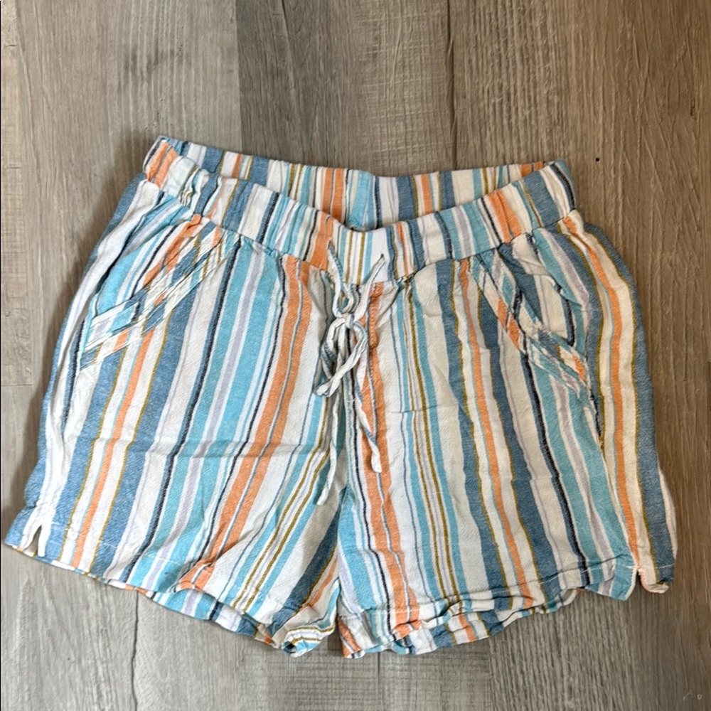 Striped Blue and Orange Women's Shorts